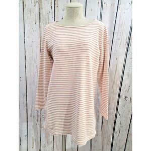 J.JILL Women's‎ Medium Perfect Pima Long Sleeve Tunic Sweater Pullover Striped